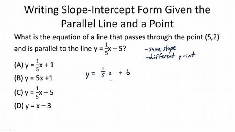 Slope Intercept Form Parallel