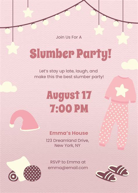 Slumber Party Invitation Templates