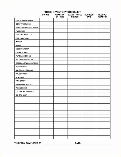 Small Business Inventory Spreadsheet Template