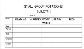 Small Group Rotation Template Free