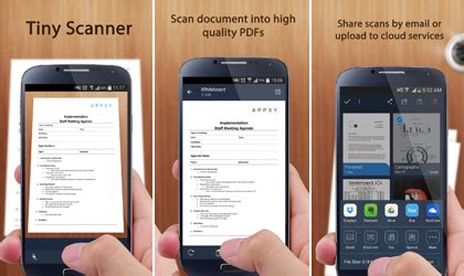 Smartphone dengan aplikasi scanner