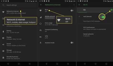 Smartphone network settings