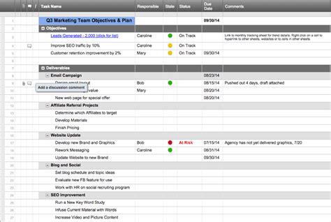 Smartsheet Marketing Plan Template