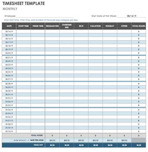 Smartsheet Timesheet Template
