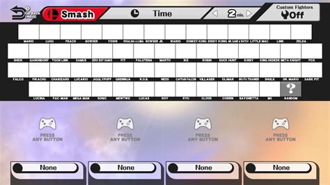 Smash Bros Roster Template