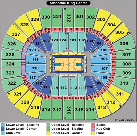 Smoothie King Center Seating Chart