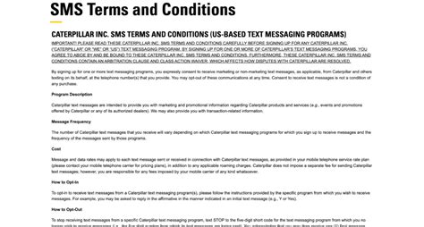 Sms Terms And Conditions Template