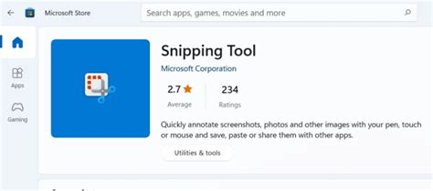 Snipping Tool installation progress in Microsoft Store