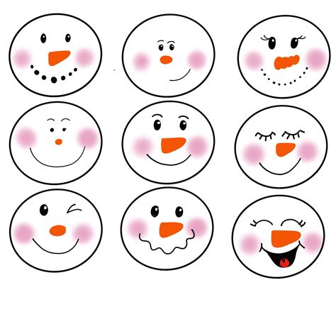 Snow Man Face Template