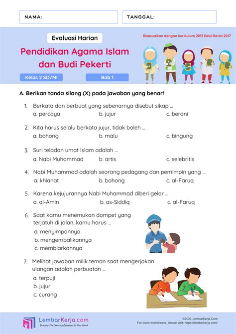 Soal Agama Kelas 2 Indonesia