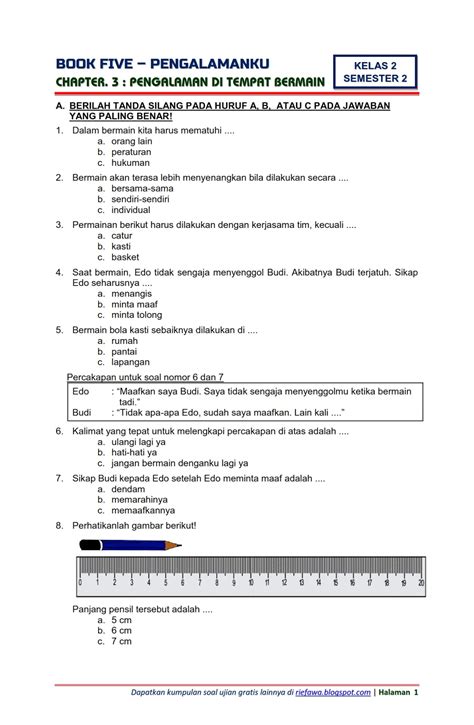 Soal Tema 5 Kelas 2