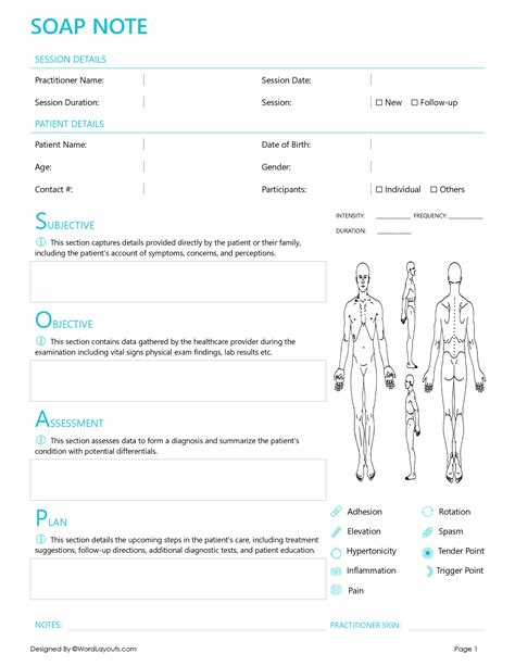 Soap Note Template Word