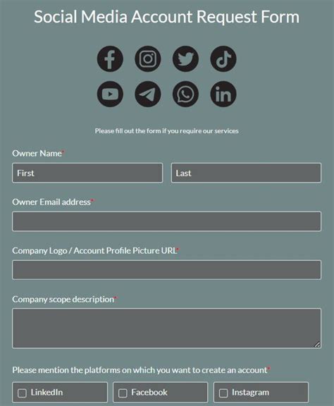 Social Media Account Template