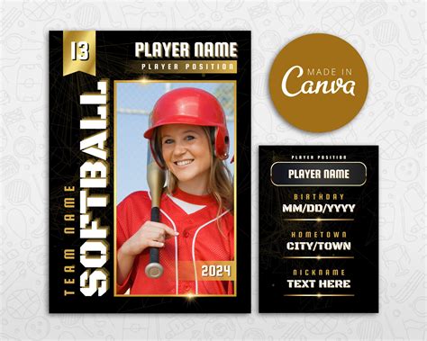 Softball Card Template