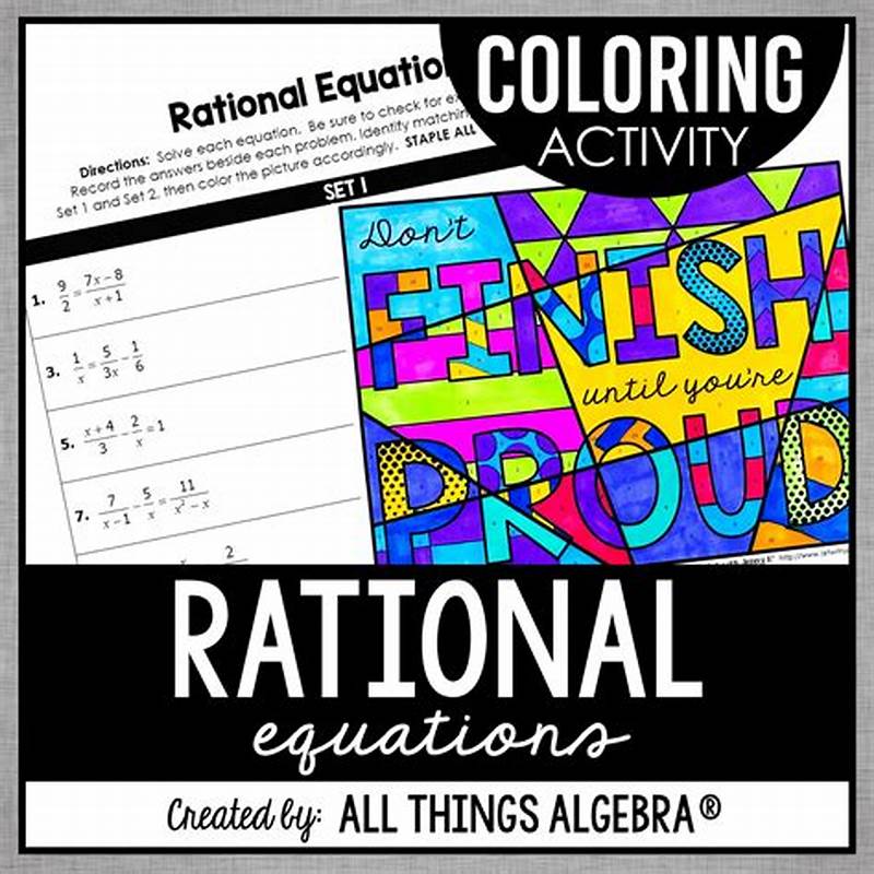 Solving Rational Expression Equations Coloring Worksheet Answer Key