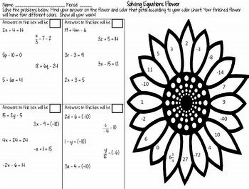 Solving Two Step Equations Coloring Activity Answer Key