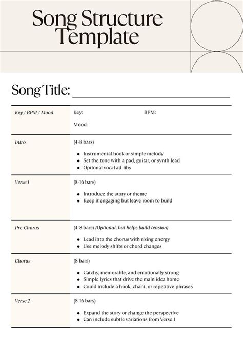Song Structure Template