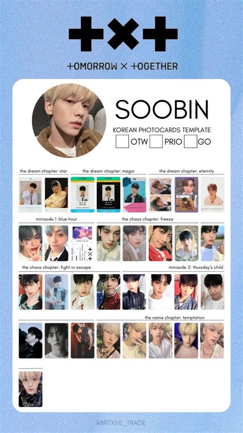 Soobin Photocard Template