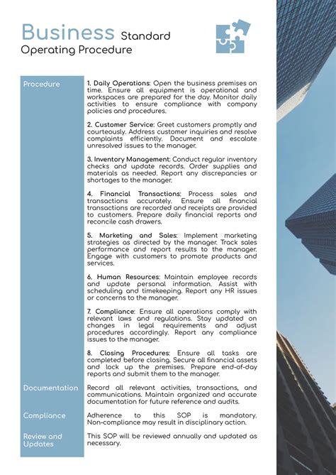 Sop Template For Business