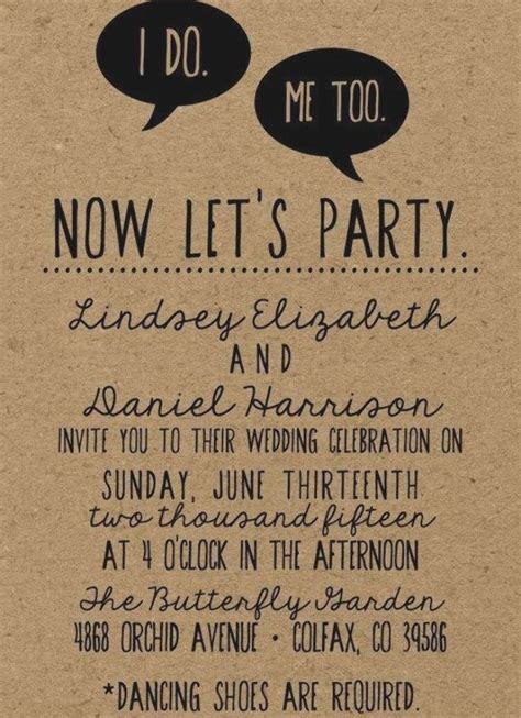 Sources for funny invitation examples