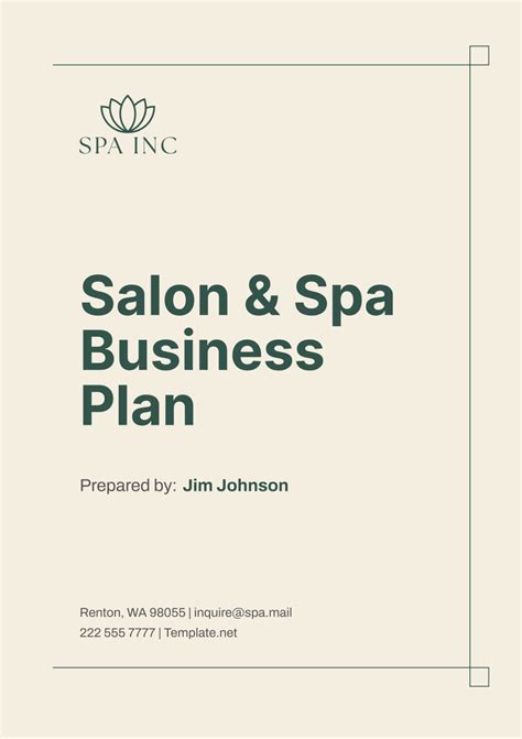 Spa Business Proposal Template