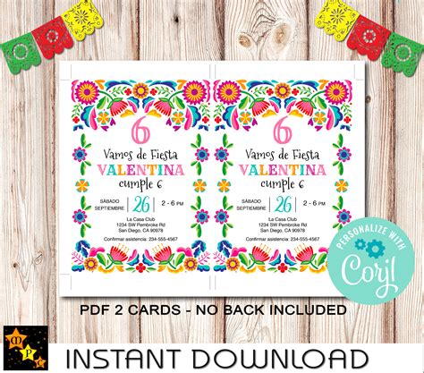 Spanish Birthday Invitation Templates