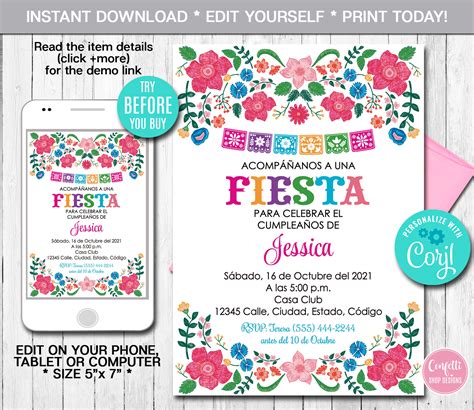 Spanish Invitation Template