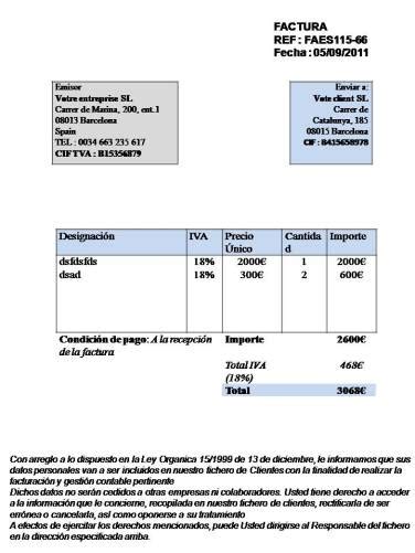 Spanish Invoice Template