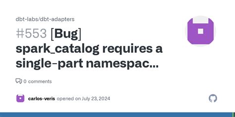 Spark_catalog Requires A Single-part Namespace