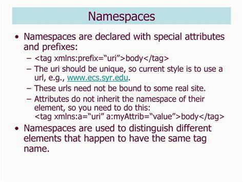 Special Considerations for Disjoint Namespaces
