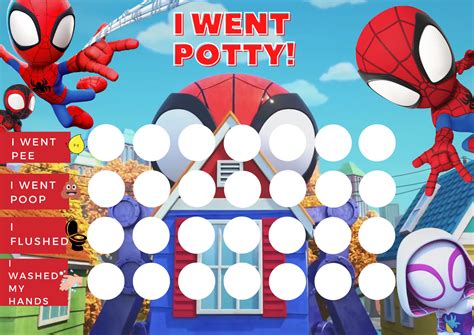 Spiderman Potty Training Chart