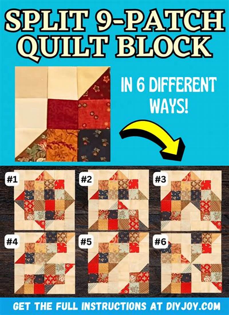 Split Nine Patch Quilt Block Pattern