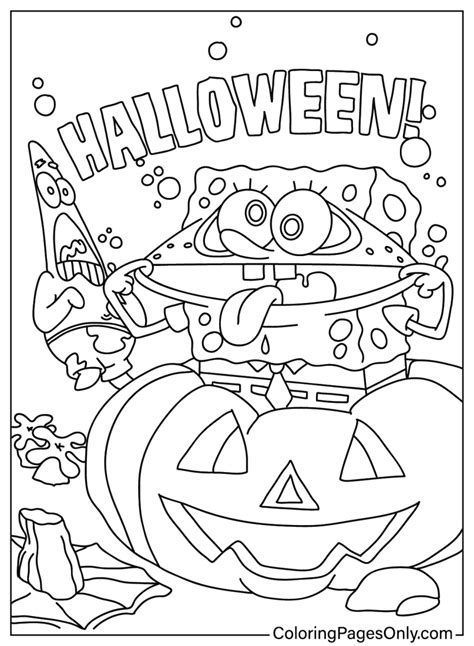 Spongebob Halloween Coloring Pages Printable