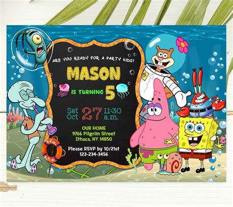 Spongebob Invitations Template Free