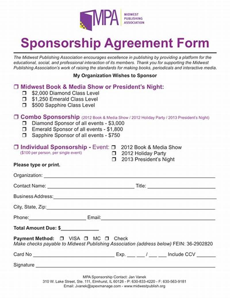 Sponsorship Form Example