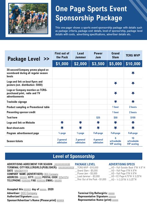 Sponsorship package options