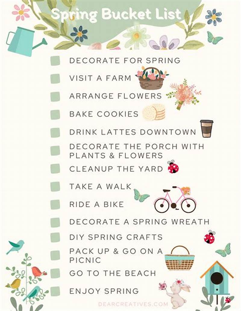Spring Bucket List Printable