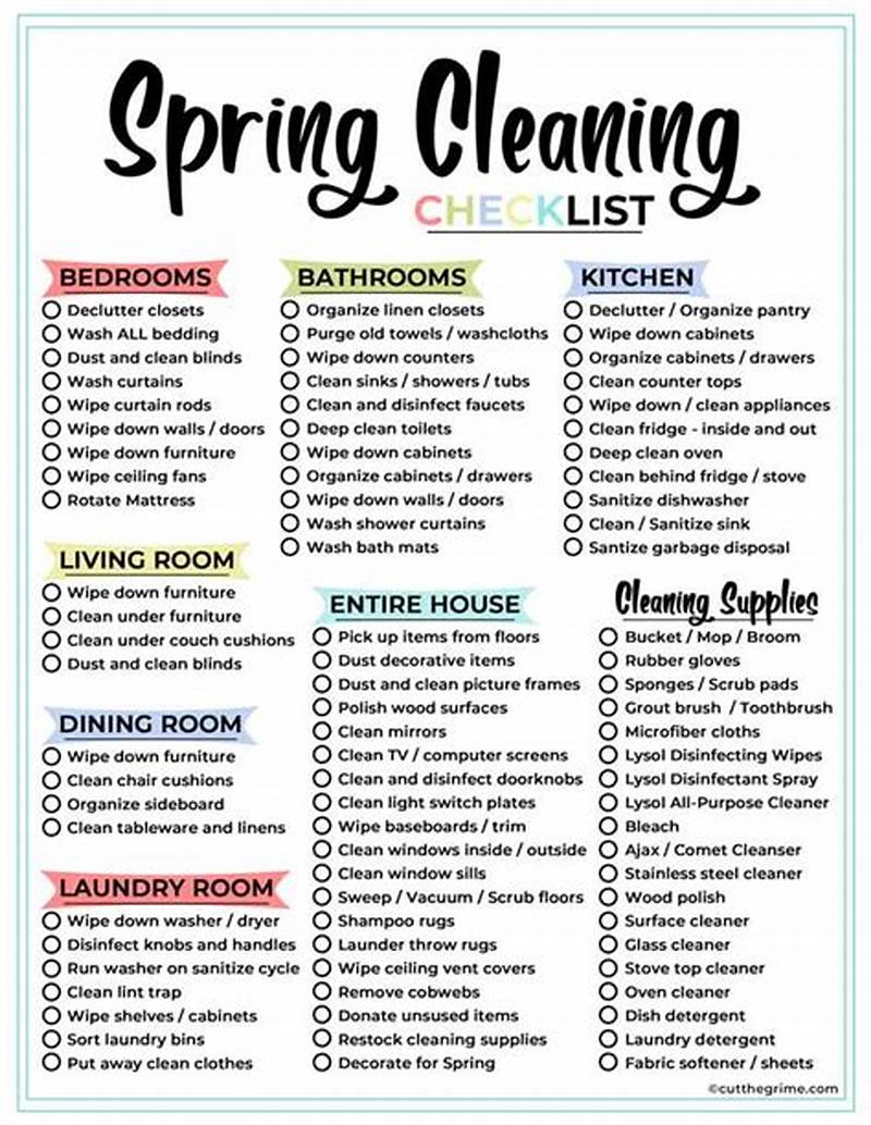 Spring Cleaning Checklist Free Printable