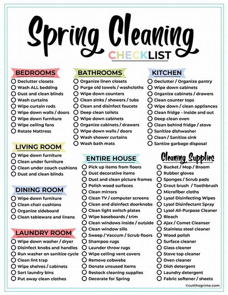 Spring Cleaning Checklist Printable
