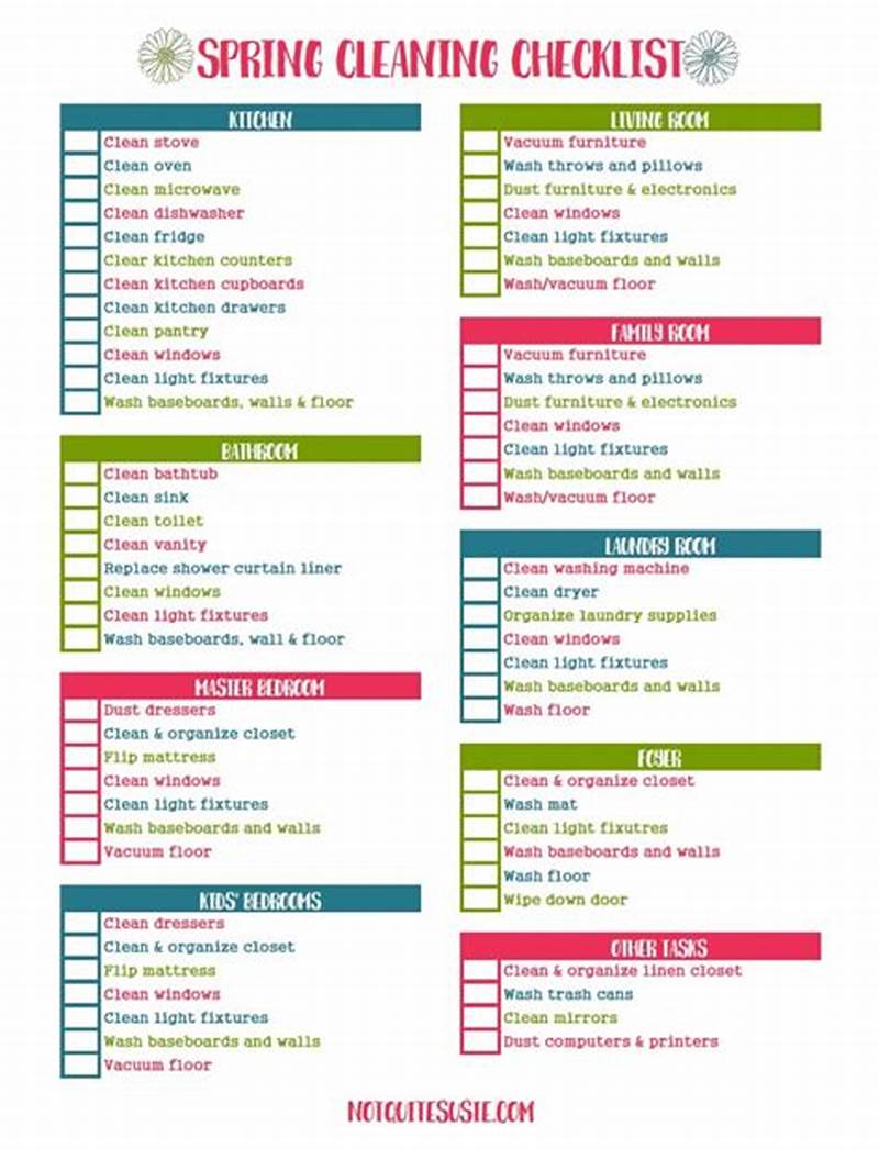 Spring Cleaning Printable Checklist