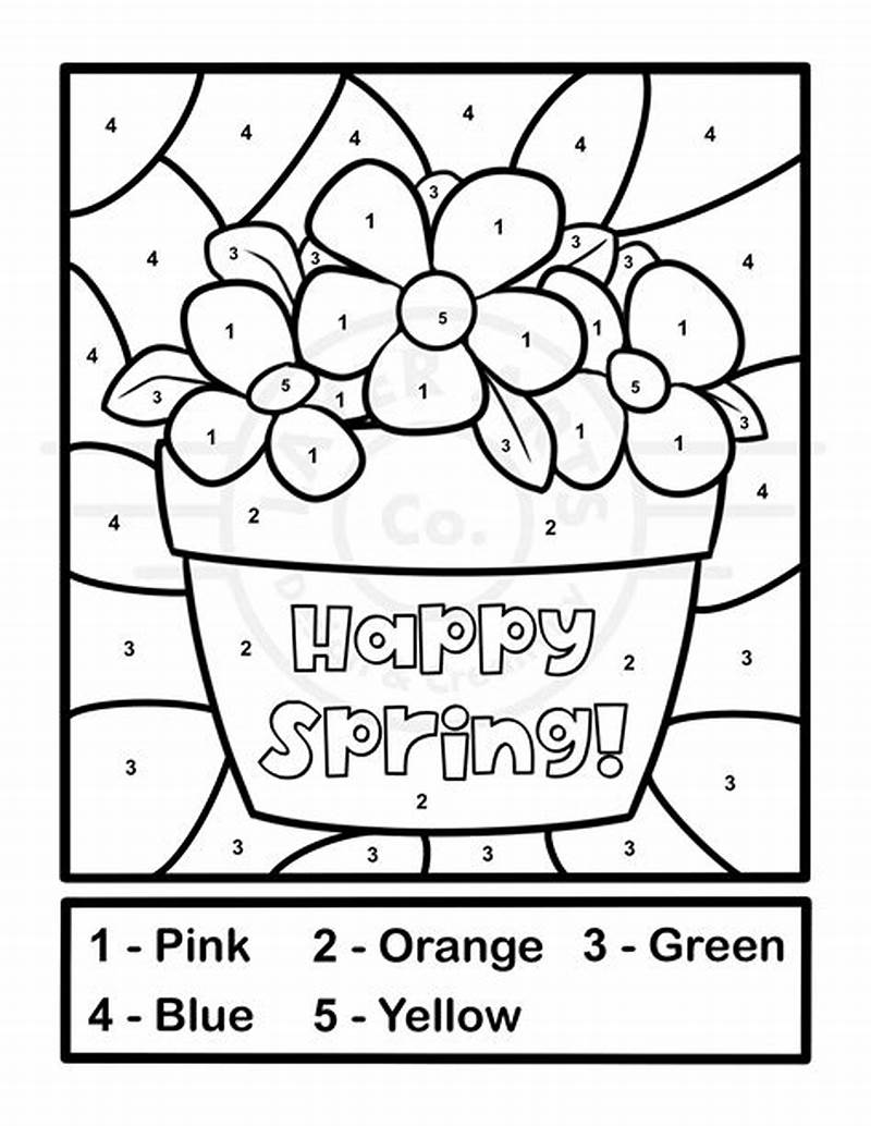 Spring Color By Number Coloring Pages
