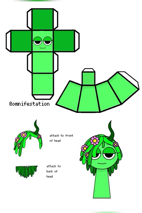 Sprunki Papercraft Template