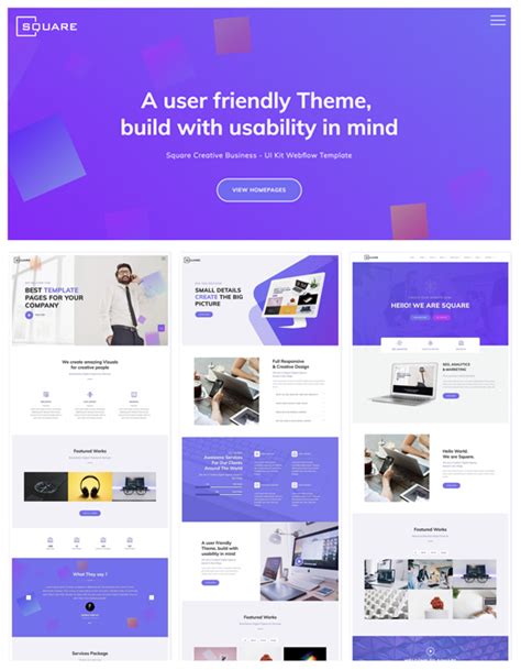 Square Website Templates