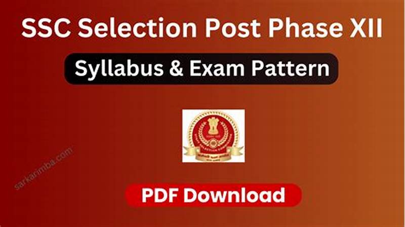 Ssc Selection Post Phase 12 Exam Pattern
