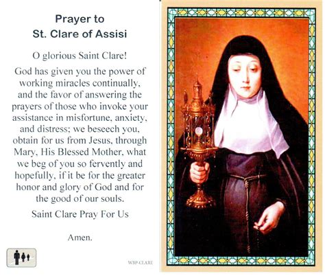Saint Clare Assisi Prayer
