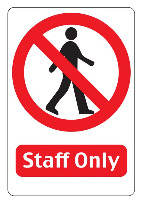 Staff Only Sign Printable