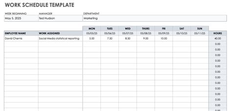 Staff Schedule Template Google Sheets