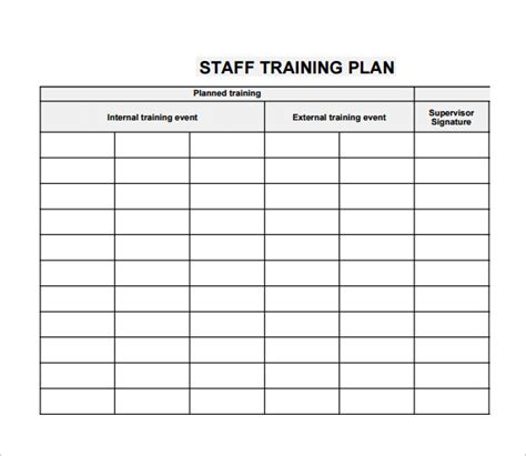 Staff Training Schedule Template