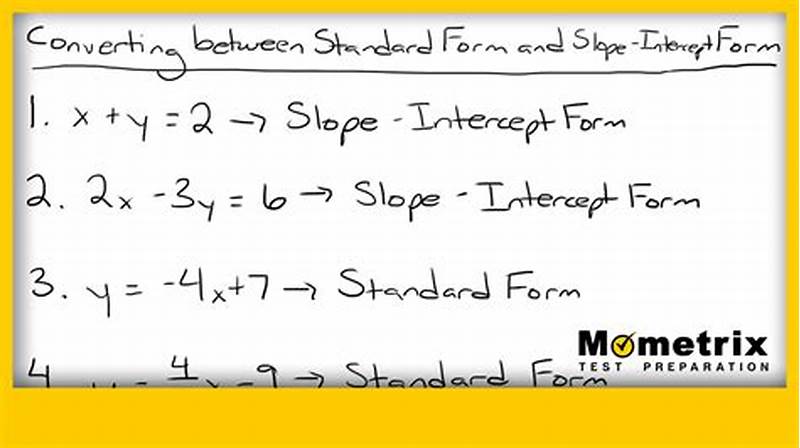 Standard Form Convert To Slope Intercept Form
