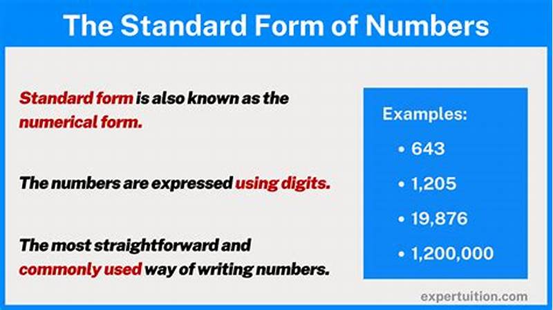 Standard Form For Numbers
